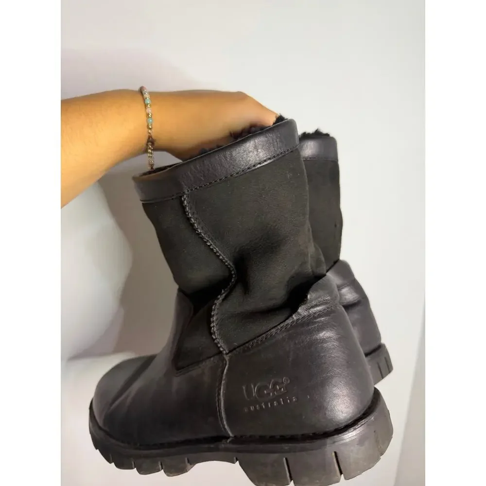 UGG Men's Beacon leather and suede boots with rugged rubber outsoles Men Size 11